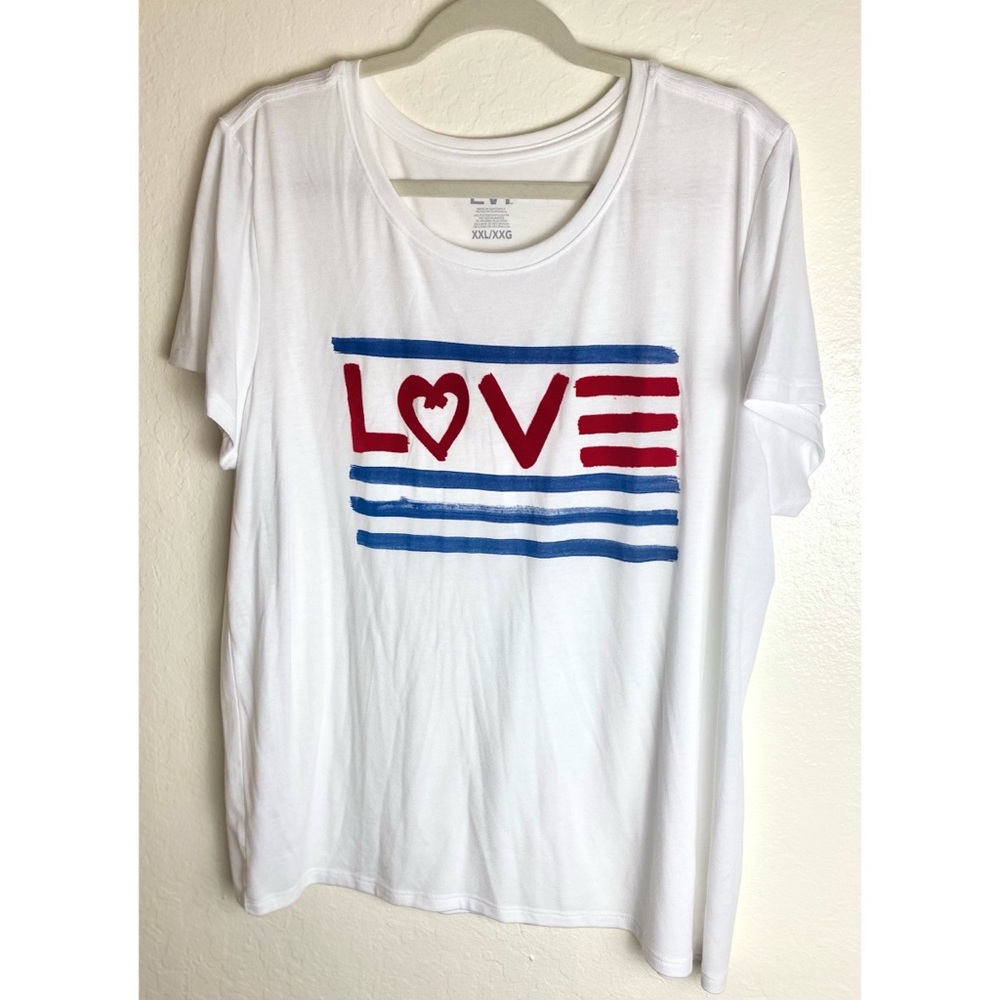 White Short Sleeve Love Shirt